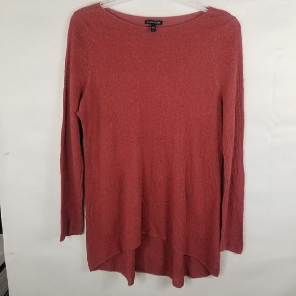 Dark Mauve Pink 100% Organic Linen Tunic. Sz L. - Picture 2 of 11